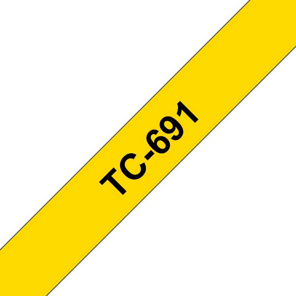 Brother P-touch TC 691;geltona/juoda (9 mm)