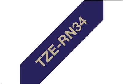 BROTHER TZERN34 12 GOLD ON NAVY Mėlynas RIBBON
