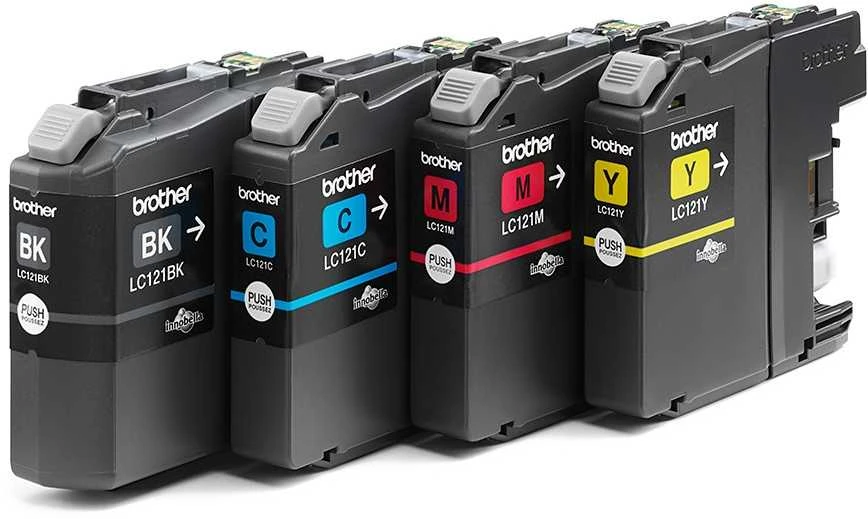 Brother LC-121 Multipack Ink Cartridge, Juodas, Cyan, Magenta, Geltona