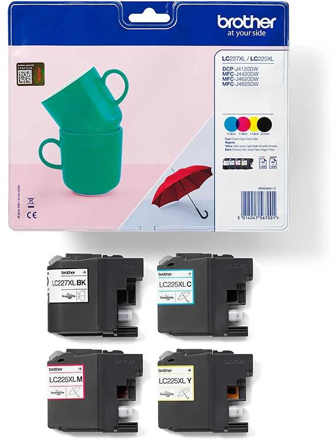 Supakuokite Brother LC227XLVALBP CMYK lizdinę plokštelę DCP-J4120DW/MFC-J4420DW/4425DW/4620DW