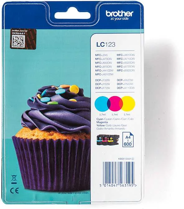 Rašalo kasetė Brother LC123RBWBP CMY | blister