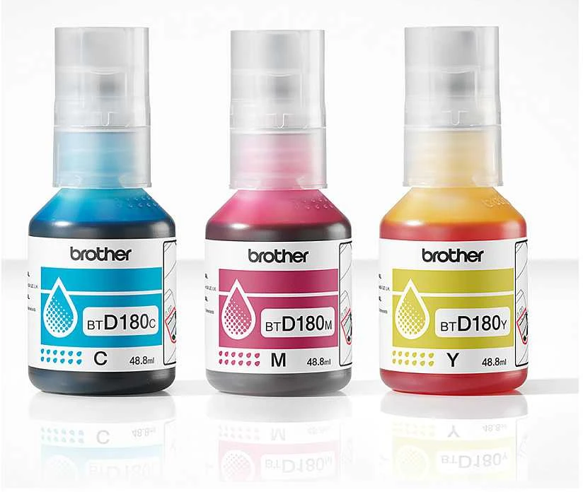 Brother BTD180CL | Rašalo papildymas | Geltona, žydra, rausvai raudona
