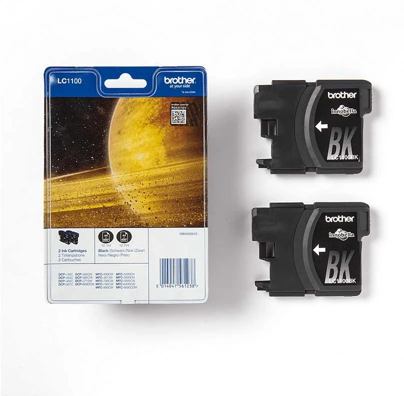 Rašalo kasetė Brother LC1100 juodas| 2vnt | DCP395CN/DCP585CW/DCP6690CW