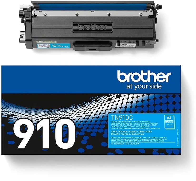BROTHER TN-910C žydras toneris, itin didelės išeigos, 9000 psl.