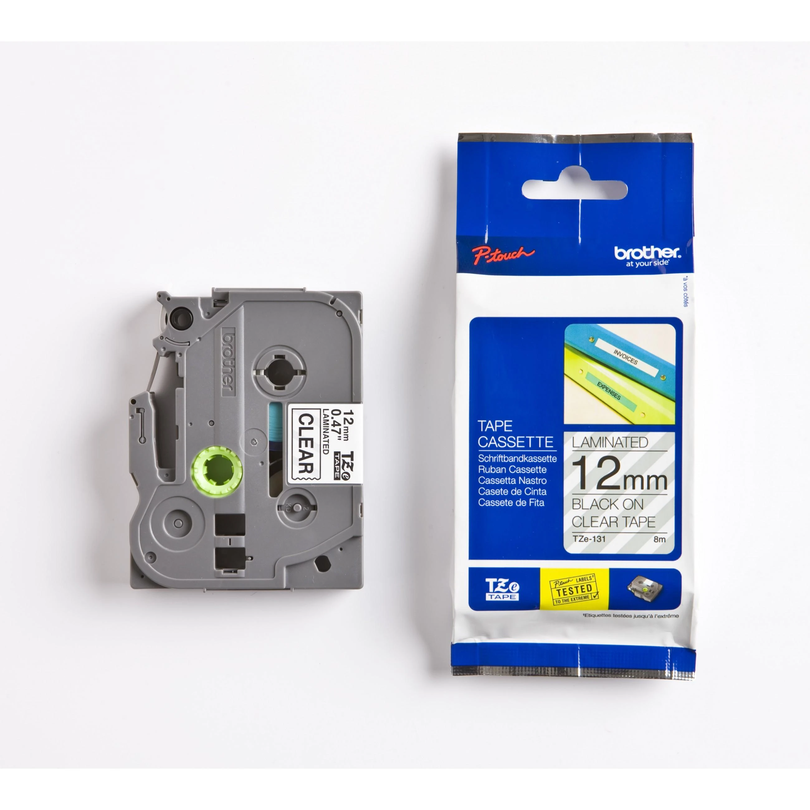 Brother | TZ-231 Laminated Tape | Juodas on Baltas | TZe | 8 m | 1.2 cm