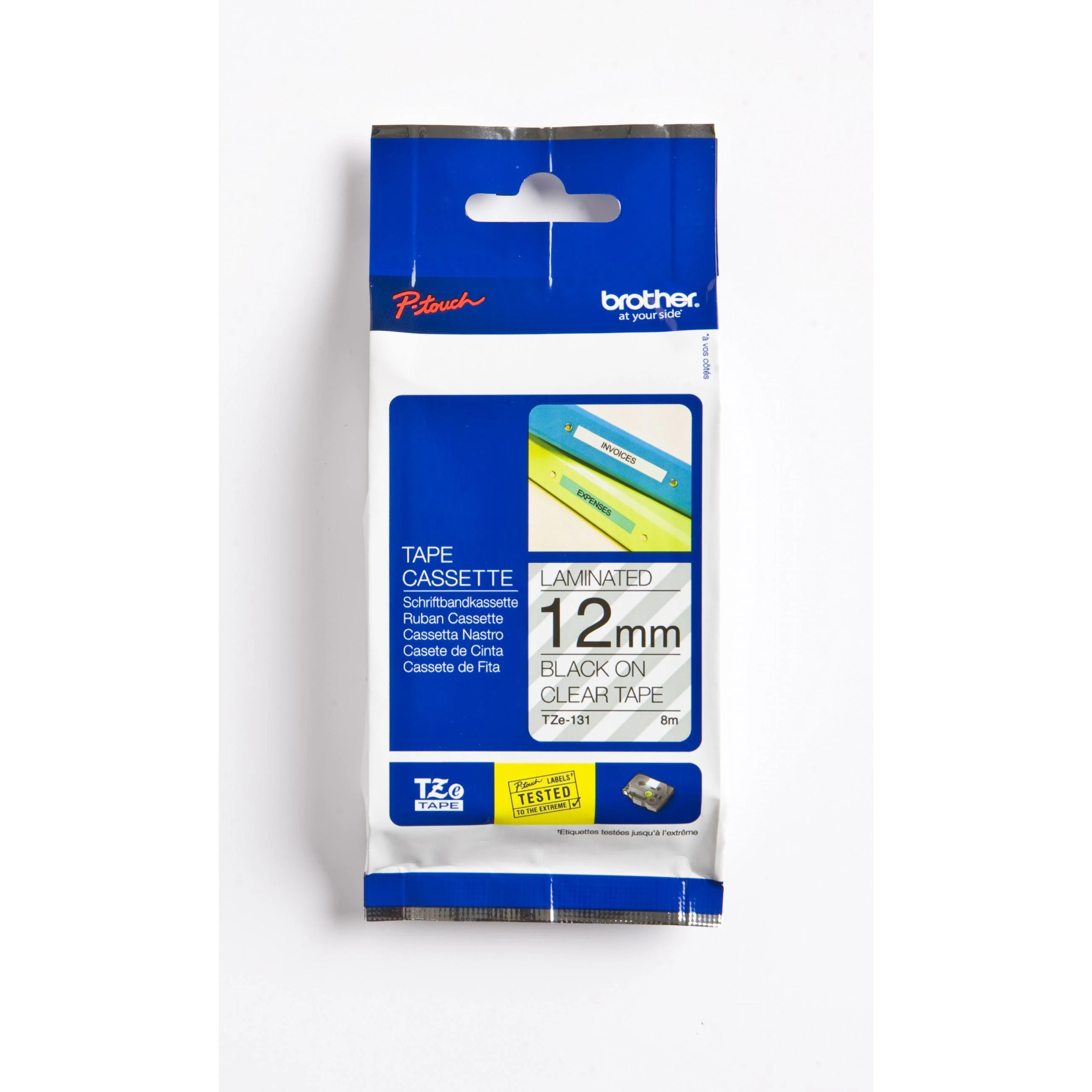 Brother | TZ-231 Laminated Tape | Juodas on Baltas | TZe | 8 m | 1.2 cm