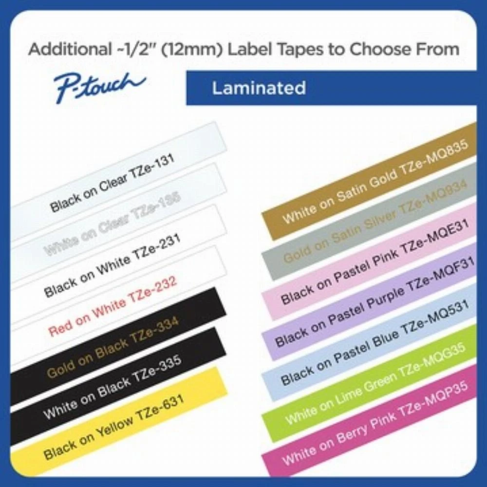 Brother | TZ-231 Laminated Tape | Juodas on Baltas | TZe | 8 m | 1.2 cm