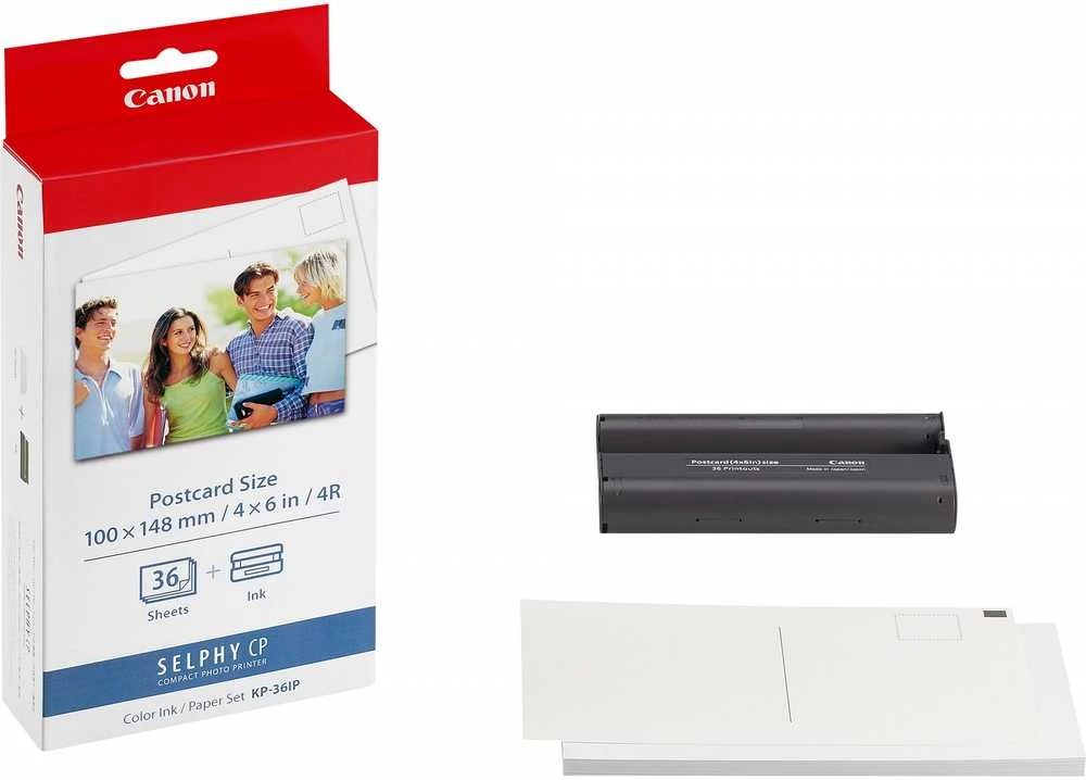 CANON KP-36IP fotopopierius 100x148mm 36 lapų + spalvotas rašalas, skirtas Selphy CP atviruko dydžio
