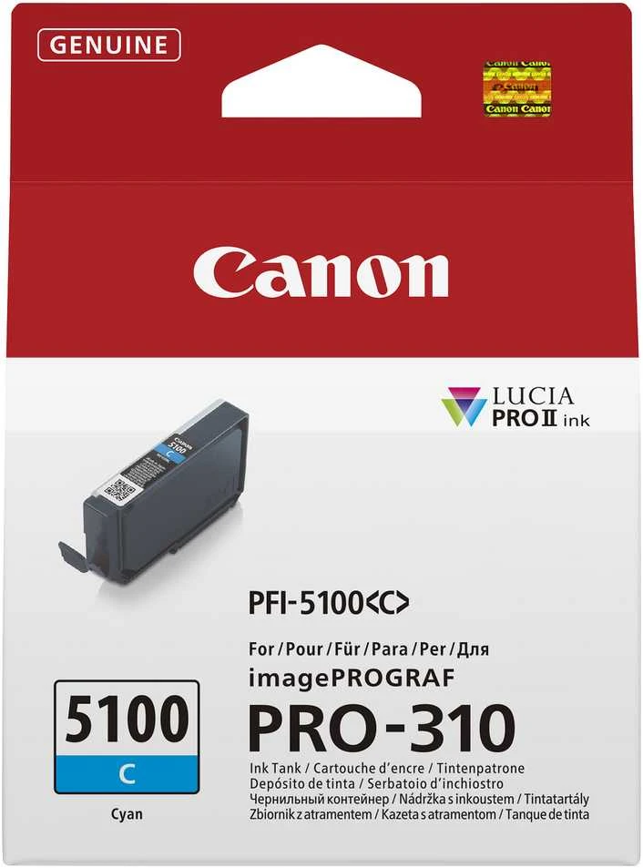 Originalus „Canon“ rašalas / kasetė PFI-5100 C, 6953C001, žydra