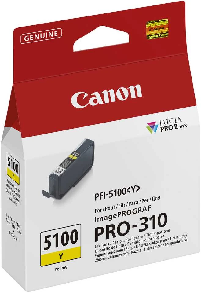 Canon PFI-5100 Y rašalo kasetė, 1 vnt. Originalus Geltonas