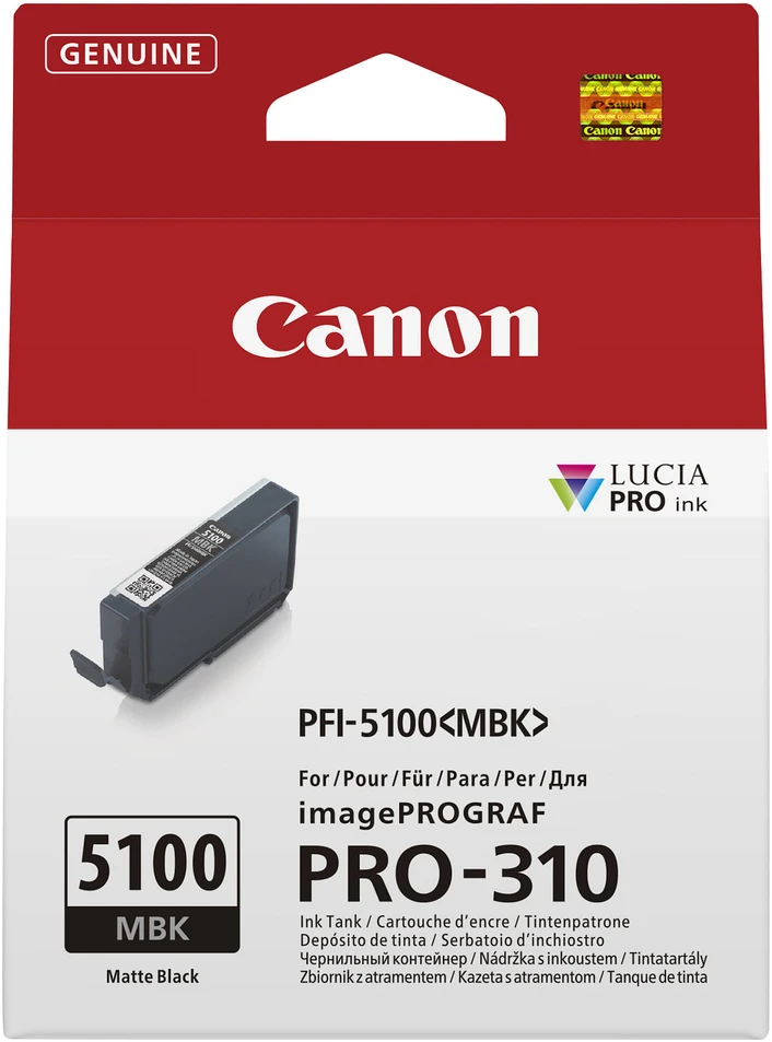 Originalus Canon rašalo kasetė PFI-5100 MBK, 6951C001, matinis juodas