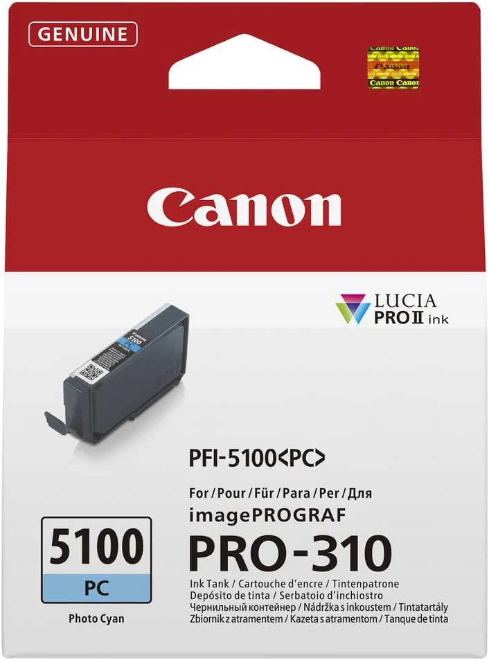 Originalus „Canon“ rašalo kasetė / PFI-5100 PC, 6956C001, foto žydra