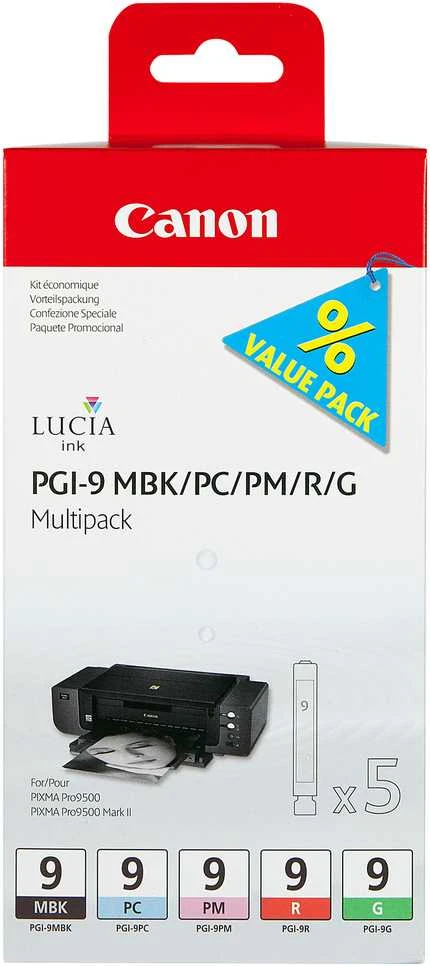 Canon PGI-9 MBK/PC/PM/R/G Originalus Žalia, Matinis Juodas, Foto žydra, Foto magenta, Raudona 5 vnt