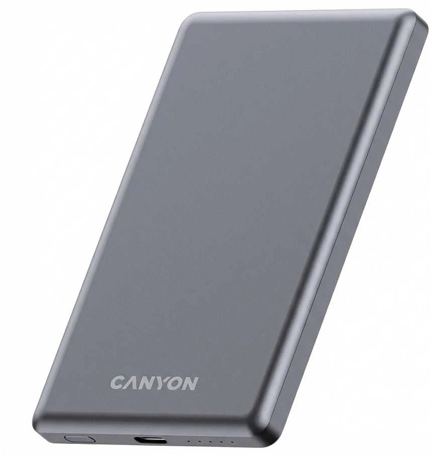 CANYON magnetic power bank OnPower 500 PD20W 5000mAh Aliuminio Interstellar Juodas
