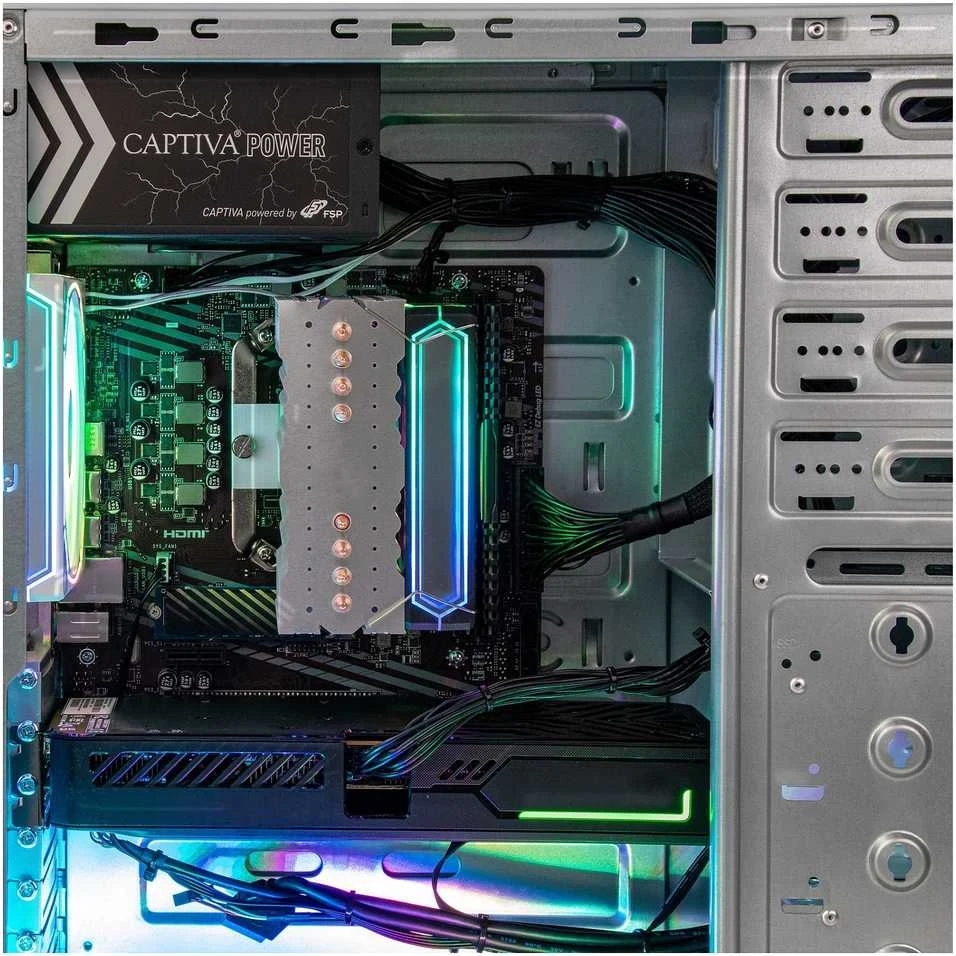 Stacionarus kompiuteris „Captiva“ pažangus žaidimų kompiuteris R98-608 Ryzen 7 5700X 32 GB / 1 TB SSD RTX 5060 Win11
