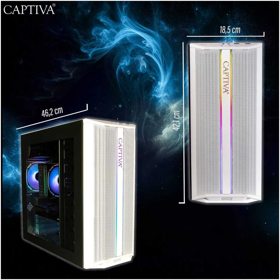 Stacionarus kompiuteris „Captiva“ pažangus žaidimų kompiuteris R98-608 Ryzen 7 5700X 32 GB / 1 TB SSD RTX 5060 Win11