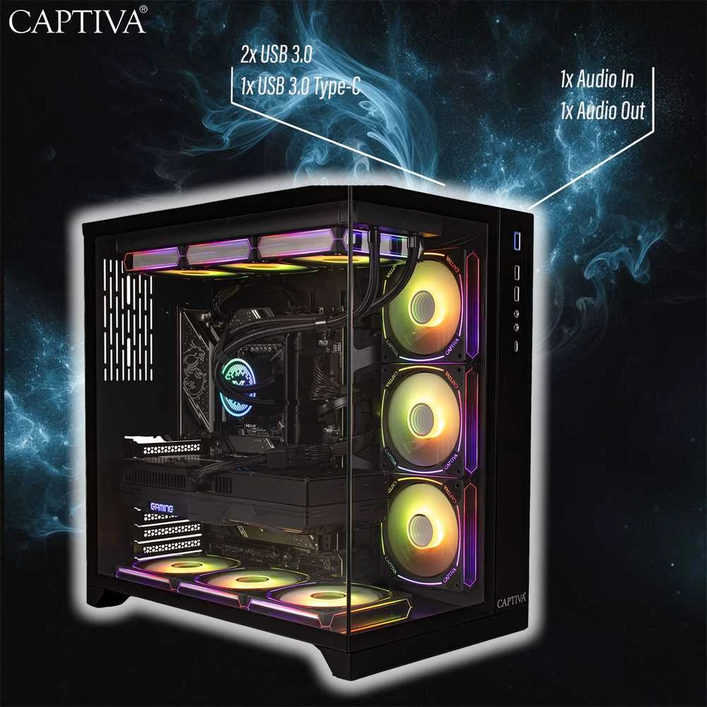 Stacionarus kompiuteris „Captiva PC Highend“ žaidimų kompiuteris I89-020 „Intel Core i9-14900KF“, 64 GB DDR5 RAM, 2 TB M (Pažeista pakuotė)