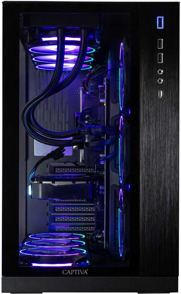 Stacionarus kompiuteris „Captiva Highend“ žaidimų kompiuteris R89-047 su AMD Ryzen 7 7800X3D procesoriumi, 32 GB DDR5 RAM, 2 TB M.2 SSD, NVIDIA GeForce RTX 5080 (16 GB GDDR7), X870, „Windows 11 Home“
