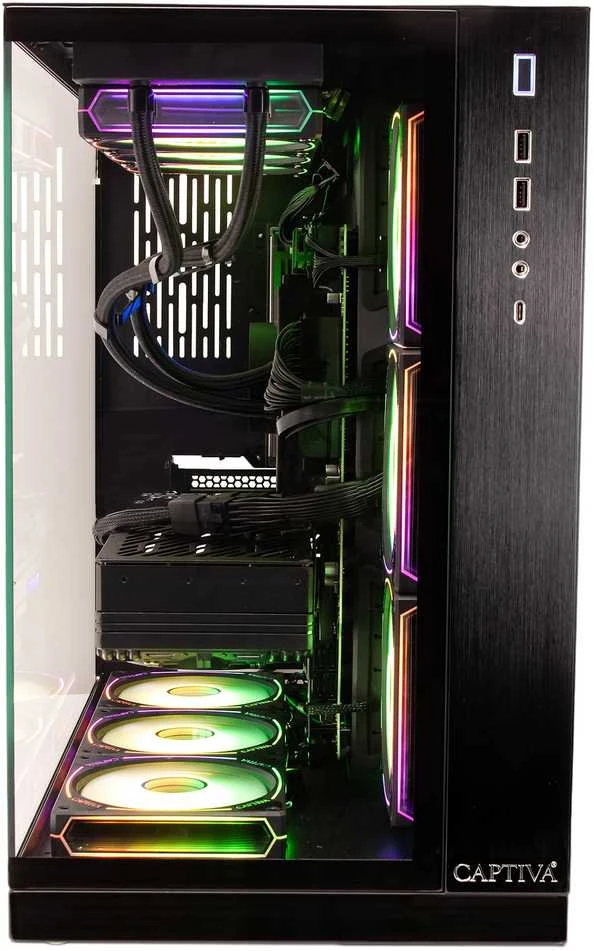 Stacionarus kompiuteris „Captiva Highend“ žaidimų kompiuteris R89-083 su AMD Ryzen 7 9800X3D procesoriumi, 32 GB DDR5 RAM, 2 TB M.2 SSD, NVIDIA GeForce RTX 5080 (16 GB GDDR7), X870, „Windows 11 Home“ operacine sistema