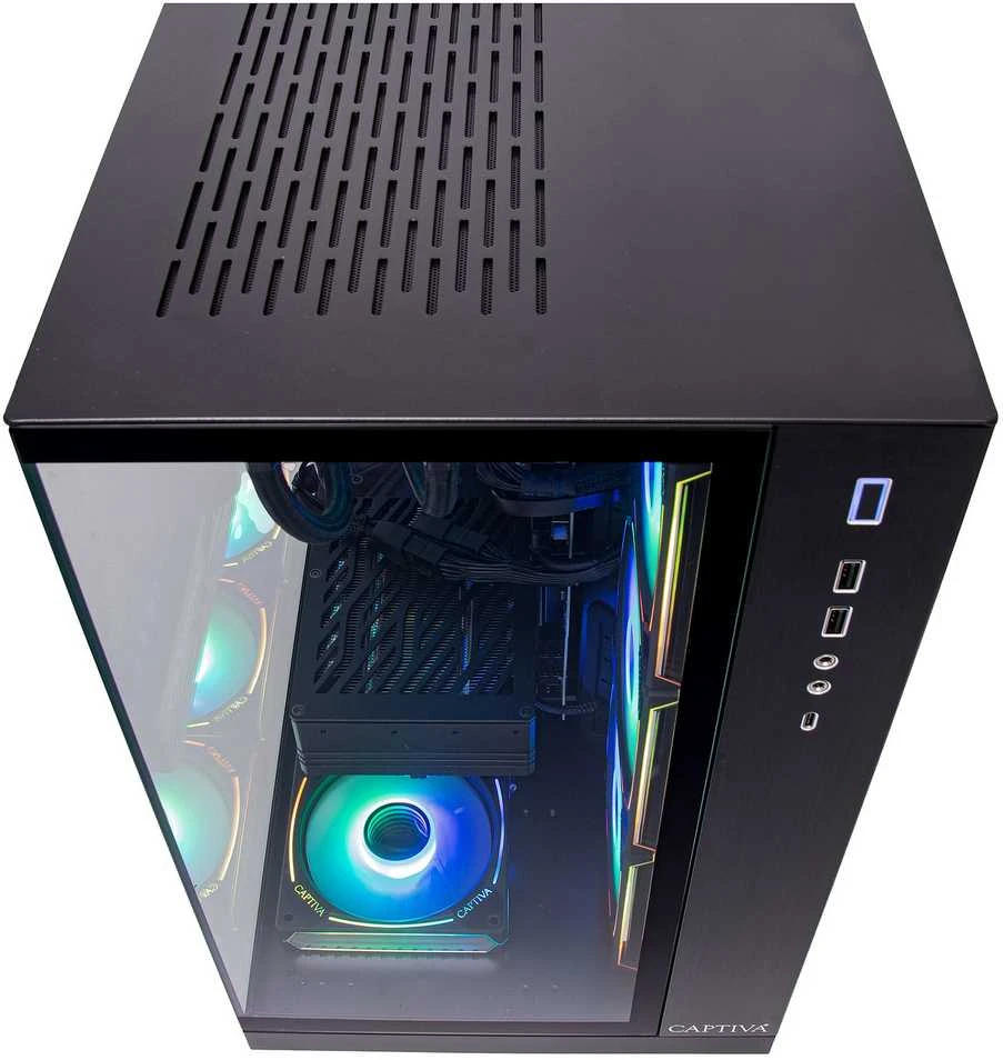 Stacionarus kompiuteris „Captiva Highend“ žaidimų kompiuteris R89-083 su AMD Ryzen 7 9800X3D procesoriumi, 32 GB DDR5 RAM, 2 TB M.2 SSD, NVIDIA GeForce RTX 5080 (16 GB GDDR7), X870, „Windows 11 Home“ operacine sistema