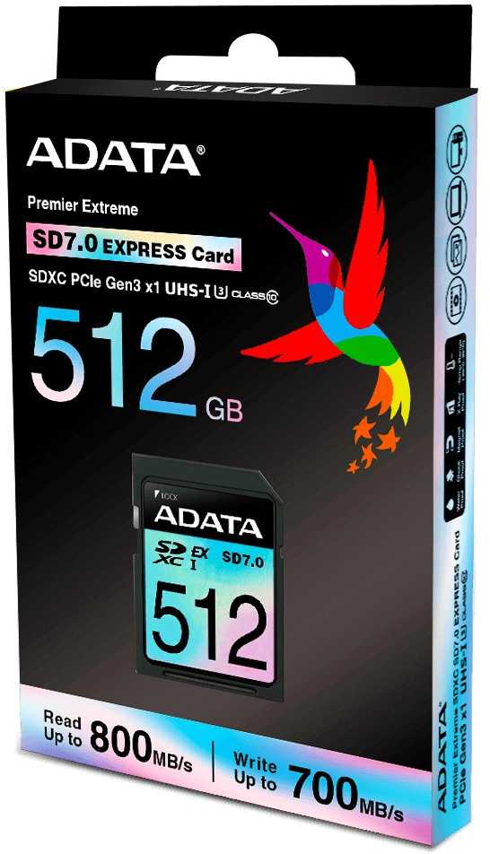 Atminties kortelė Karta ADATA Extreme SDXC 512 GB Class 10 UHS-I/U3 V30 (ASD512GEX3L1-C)