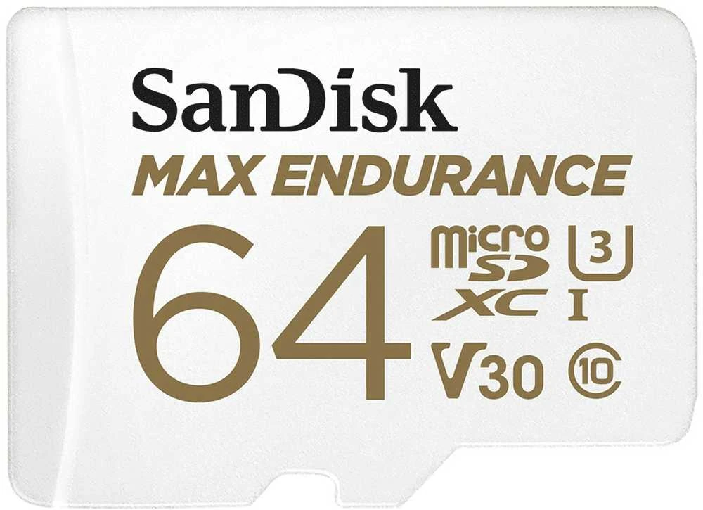 SanDisk Max Endurance 64GB atminties kortelė stambiu planu
