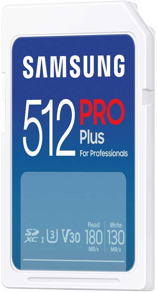 Atminties kortelė Samsung PRO Plus SDXC 512GB UHS-I U3 [Rašyti 130MB/s Skaityti 180MB/s] v 2023