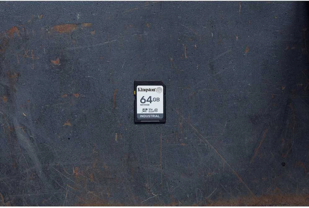 Atminties kortelė „Kingston Industrial SDXC“ 64 GB, 10 klasės, A1, pSLC