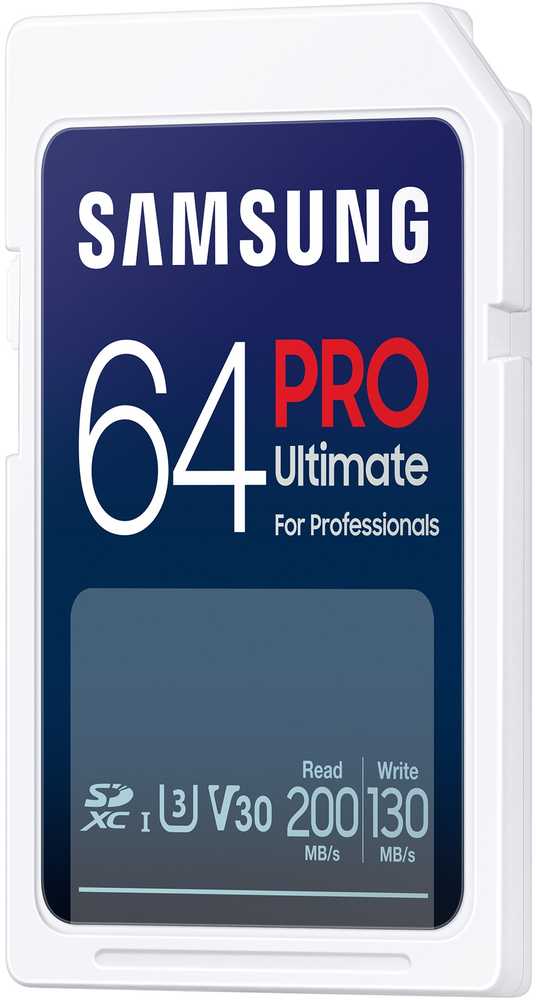 Atminties kortelė Samsung PRO Ultimate SDXC 64GB UHS-I U3 [Zapis 130MB/s Odczyt 200MB/s]