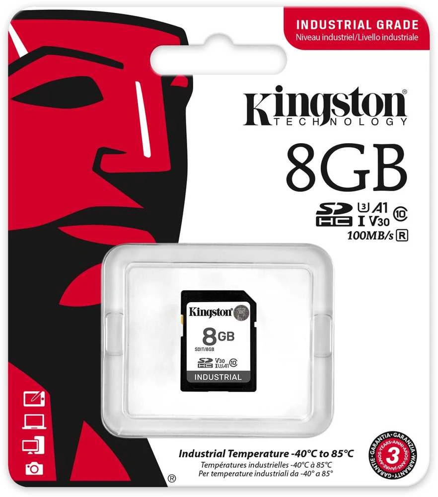 Kingston 8GB pramoninė SD kortelė pakuotėje