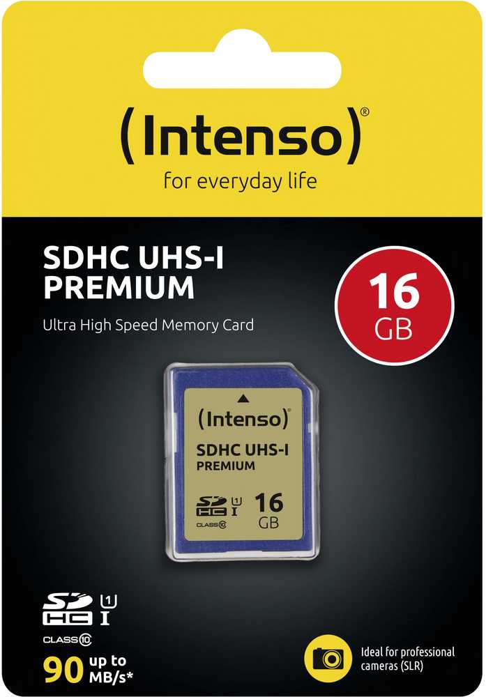 Atminties kortelė Intenso SDHC kortelė 16 GB 10 klasės UHS-I Premium