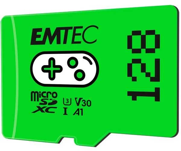 Žaidimų Micro SDXC atminties kortelė UHS-I U3 V30 Emtec, 128 GB, žalia