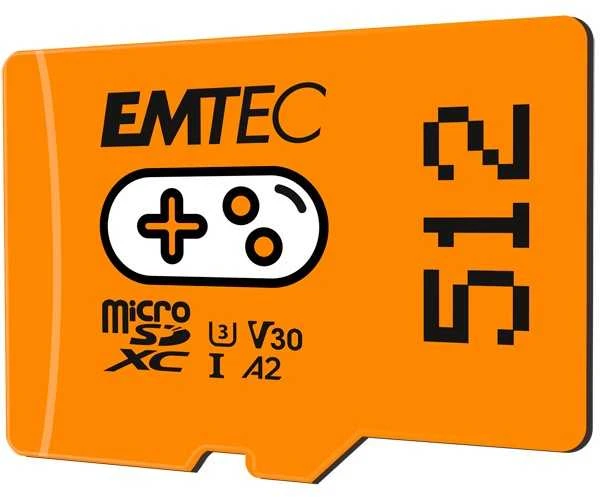 Atminties kortelė Emtec žaidimų kortelė „Micro SDXC 512 GB“, 10 klasė, UHS-I/U3 A2 V30 (ECMSDM512GXCU3G)
