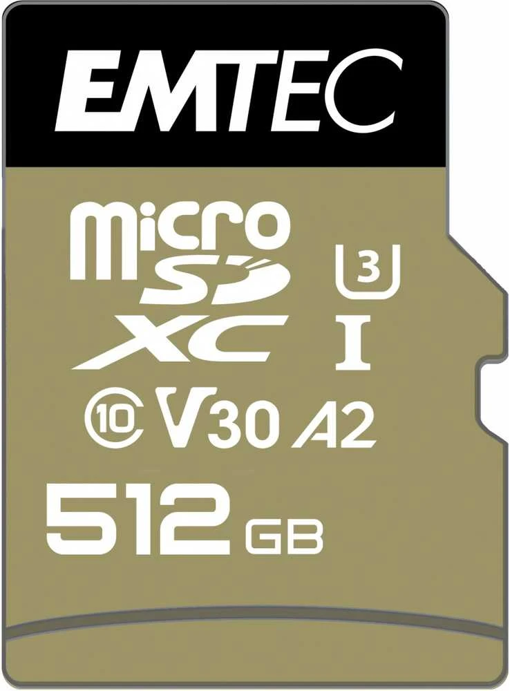 Atminties kortelė Karta Emtec Speedin Pro Micro SDXC 512 GB 10 klasės UHS-I/U3 A2 V30 (ECMSDM512GXC10SP)