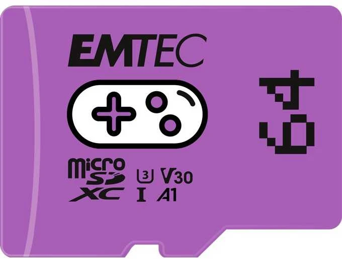 Atminties kortelė „Karta Emtec Gaming Micro SDXC“ 64 GB, 10 klasės UHS-I/U3 A1 V30 (ECMSDM64GXCU3G)