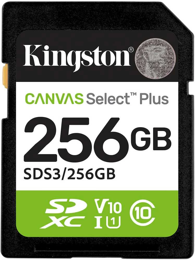 „Kingston Technology“ 256 GB SDXC Canvas Select Plus Gen3 150 MB/s C10 UHS-I U1 V10 atminties kortelė