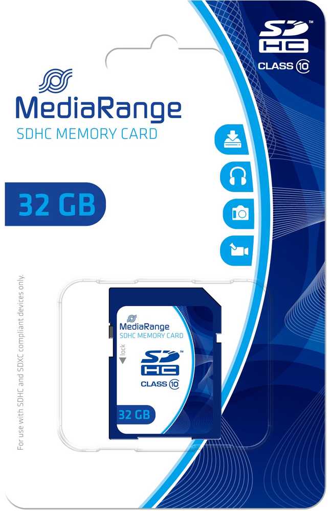 Atminties kortelė „Mediarange Secure Digital“ kortelė, 32 GB, SDHC, MR964, UHS-I U1 (10 klasė), SDHC, SDXC, EOL