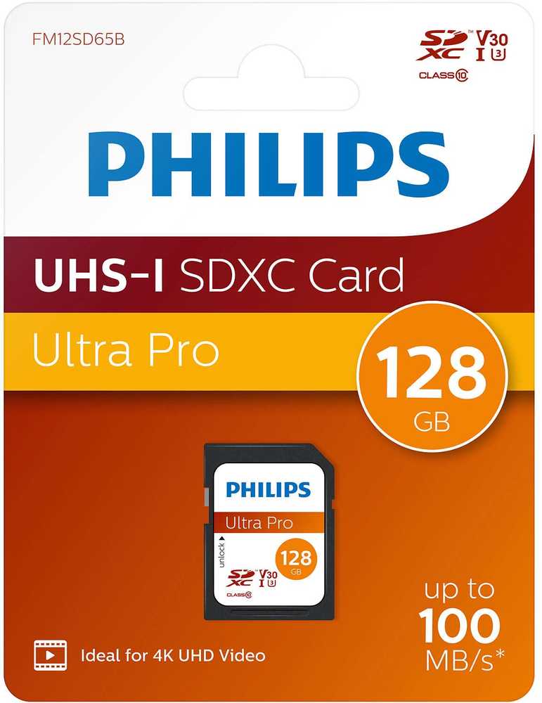 Atminties kortelė „Philips“ SDXC kortelė 128 GB 10 klasės UHS-I U3 V30 A1