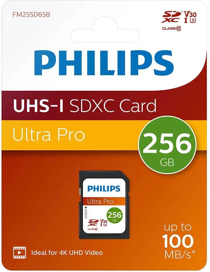 Philips SDXC 256GB atminties kortelė pakuotėje