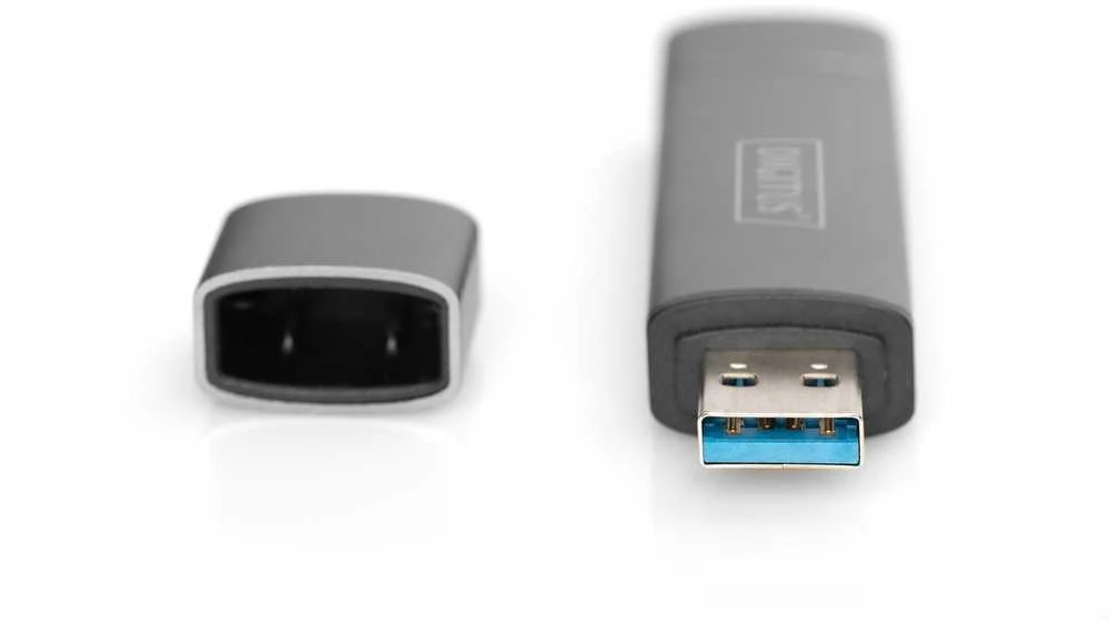 Assmann Electronic DIGITUS DA-70886 Combo kortelių skaitytuvo šakotuvas USB-C+USB 3.0 1x SD 1xMicroSD 1xUSB 3.0 pilkas