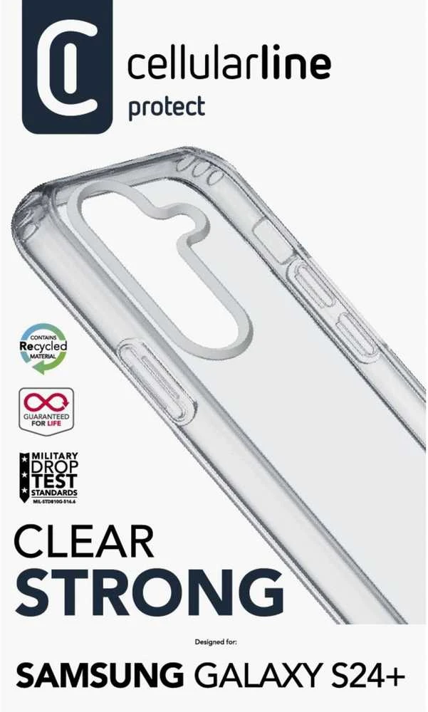 „Cellular Line Cellularline Clear Strong“ – dėklas „Samsung Galaxy S24+ Transparent“