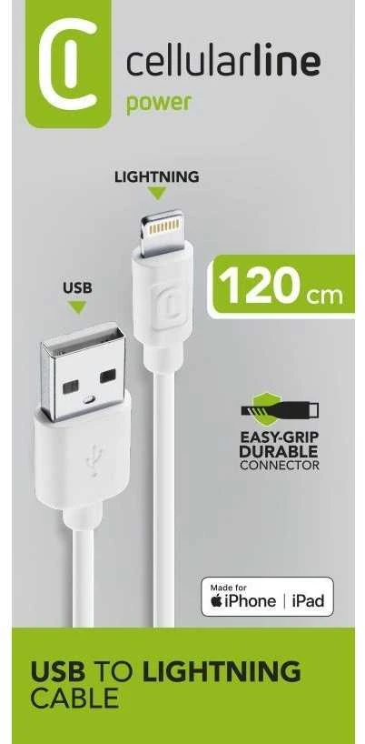 Cellular Line LIGHTNING-USB KABELAS, PAGAMINTAS IPHONE5 WHI