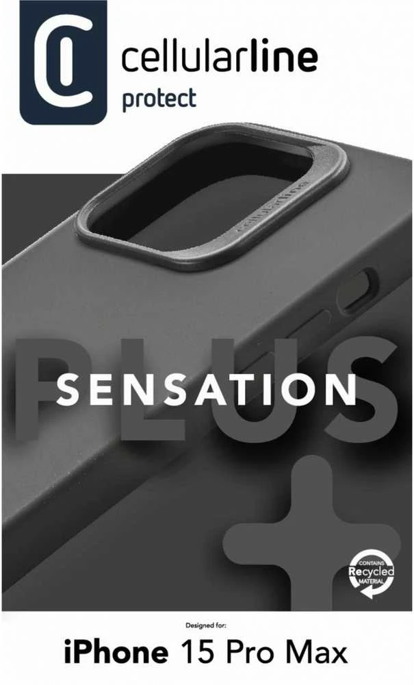 Cellular Line Cellularline Sensation Plus - Apple iPhone 15 Pro Max dėklas su MICROBAN Coating juodas