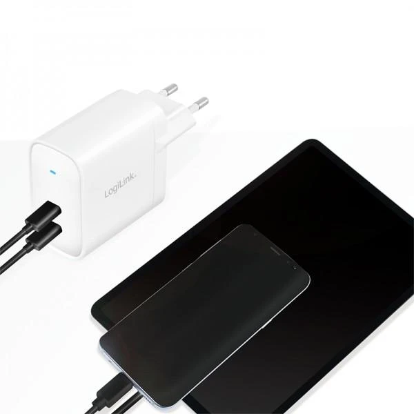 Įkroviklis LogiLink PA0282 Adapteris sieciowy 2x USB-C 40W