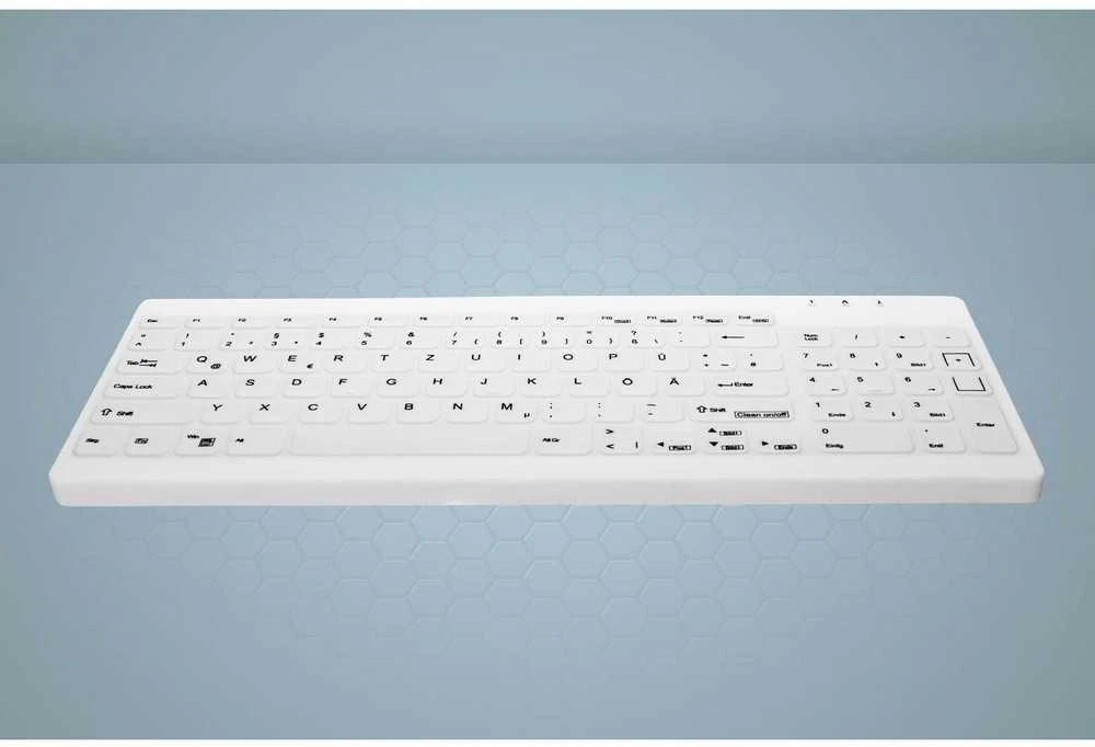 Cherry Vyšnių AKTIVE KEY Hygiene Compact Ultraflat klaviatūra su Nu