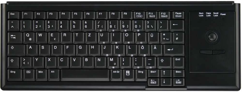 Klaviatūra Cherry AK-4400-TU-B/US - Soft-Druckpunkt - Trackball - juodas - US englisch