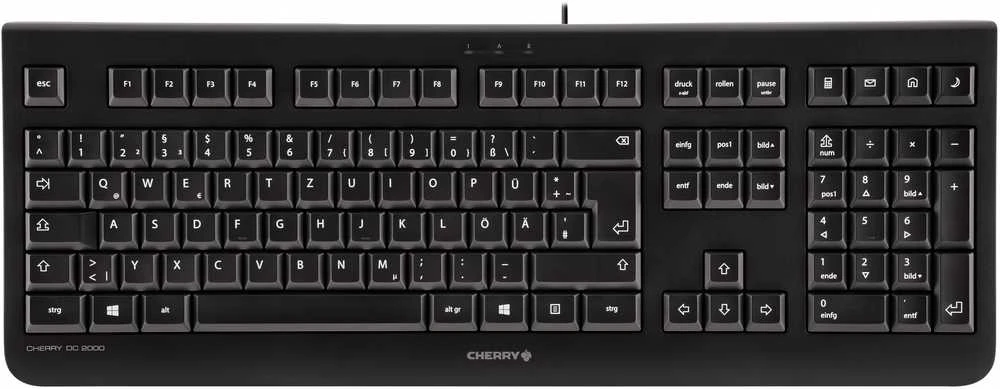 Klaviatūra CHERRY DC 2000 ND-išdėstymas, juodas