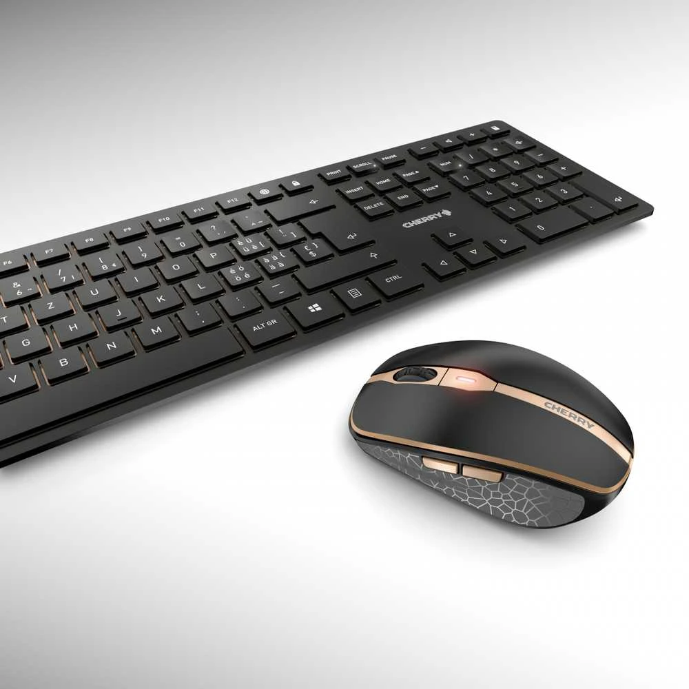 Klaviatūra ir pelė Kit CHERRY DW 9100 SLIM, RF belaidė + Bluetooth, QWERTZ, Juodas, Pelė Included