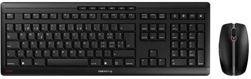 Klaviatūra ir pelė Kit CHERRY Stream Desktop, RF belaidė, QWERTZ, Juodas, Pelė Included
