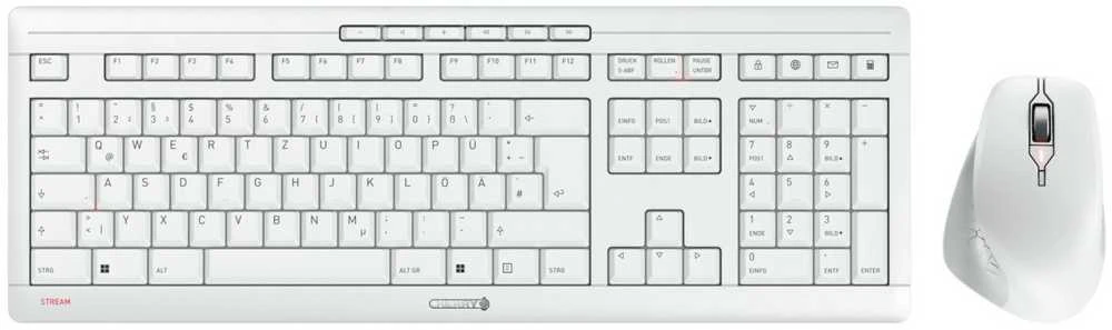 Klaviatūra CHERRY STREAM DESKTOP COMFORT - DE Baltas